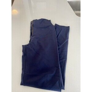 Fashion Nova Navy Blue Zip Front High Waist Slinky Leggings Size Large